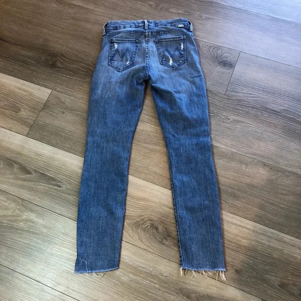 Mother Looker Ankle Step Fray Where’s The Smoke Denim Blue Jeans Women’s Size 25 - Picture 16 of 16